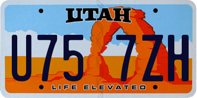 UT license plate U757ZH