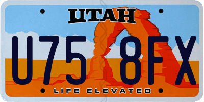 UT license plate U758FX