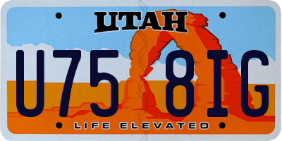 UT license plate U758IG