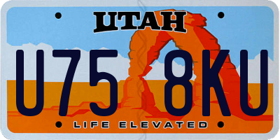 UT license plate U758KU