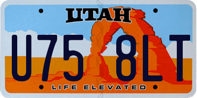 UT license plate U758LT