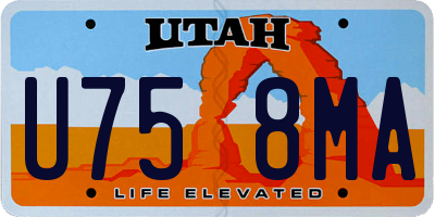 UT license plate U758MA