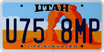 UT license plate U758MP