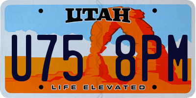 UT license plate U758PM