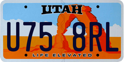 UT license plate U758RL
