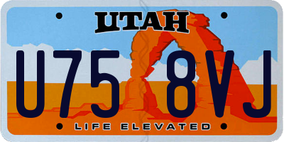 UT license plate U758VJ