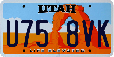 UT license plate U758VK