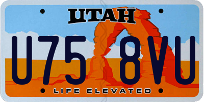 UT license plate U758VU