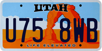 UT license plate U758WB