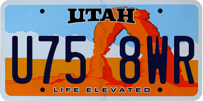 UT license plate U758WR