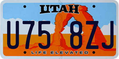 UT license plate U758ZJ