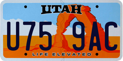 UT license plate U759AC