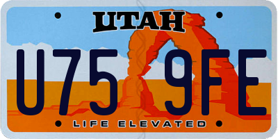 UT license plate U759FE