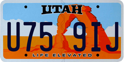 UT license plate U759IJ