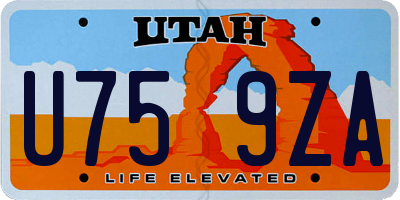 UT license plate U759ZA