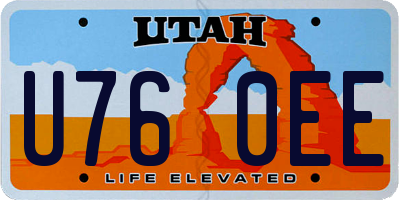 UT license plate U760EE