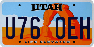 UT license plate U760EH