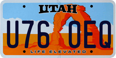 UT license plate U760EQ