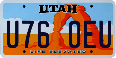 UT license plate U760EU