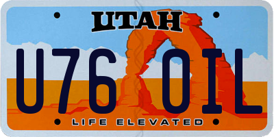 UT license plate U760IL