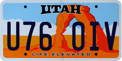 UT license plate U760IV