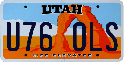 UT license plate U760LS