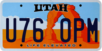 UT license plate U760PM