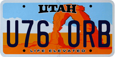 UT license plate U760RB