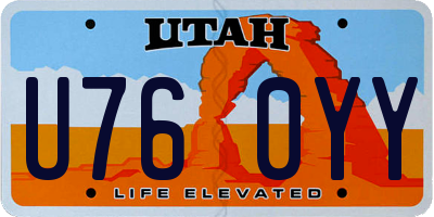 UT license plate U760YY