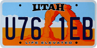 UT license plate U761EB