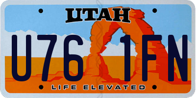 UT license plate U761FN