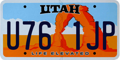 UT license plate U761JP