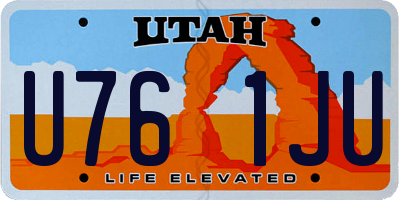 UT license plate U761JU