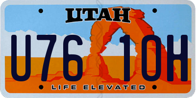 UT license plate U761OH