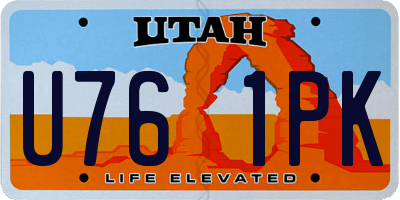 UT license plate U761PK