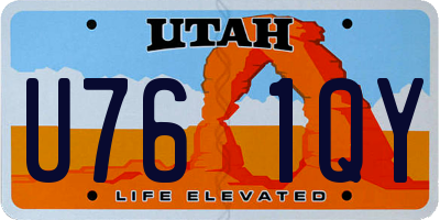 UT license plate U761QY