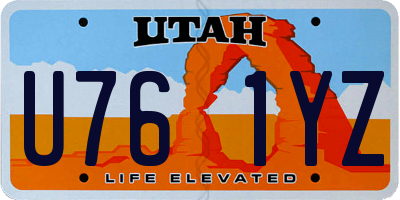 UT license plate U761YZ