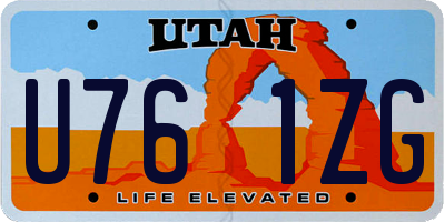 UT license plate U761ZG