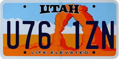 UT license plate U761ZN
