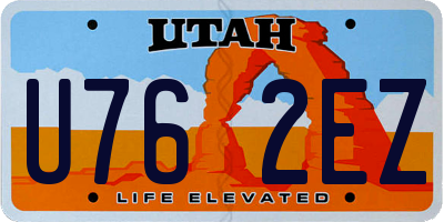 UT license plate U762EZ
