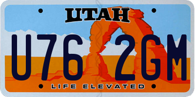 UT license plate U762GM