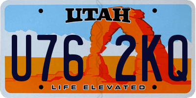 UT license plate U762KQ