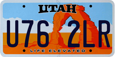 UT license plate U762LR