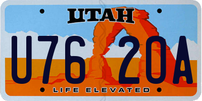 UT license plate U762OA