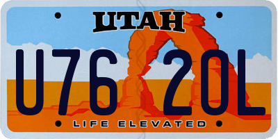 UT license plate U762OL