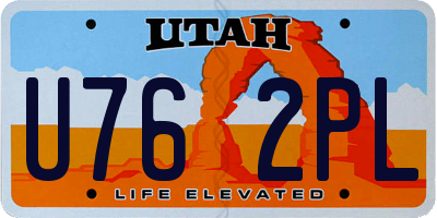 UT license plate U762PL