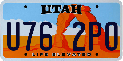 UT license plate U762PO