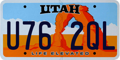 UT license plate U762QL