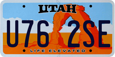UT license plate U762SE