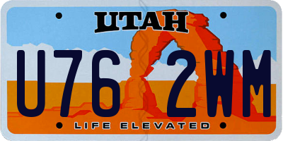 UT license plate U762WM